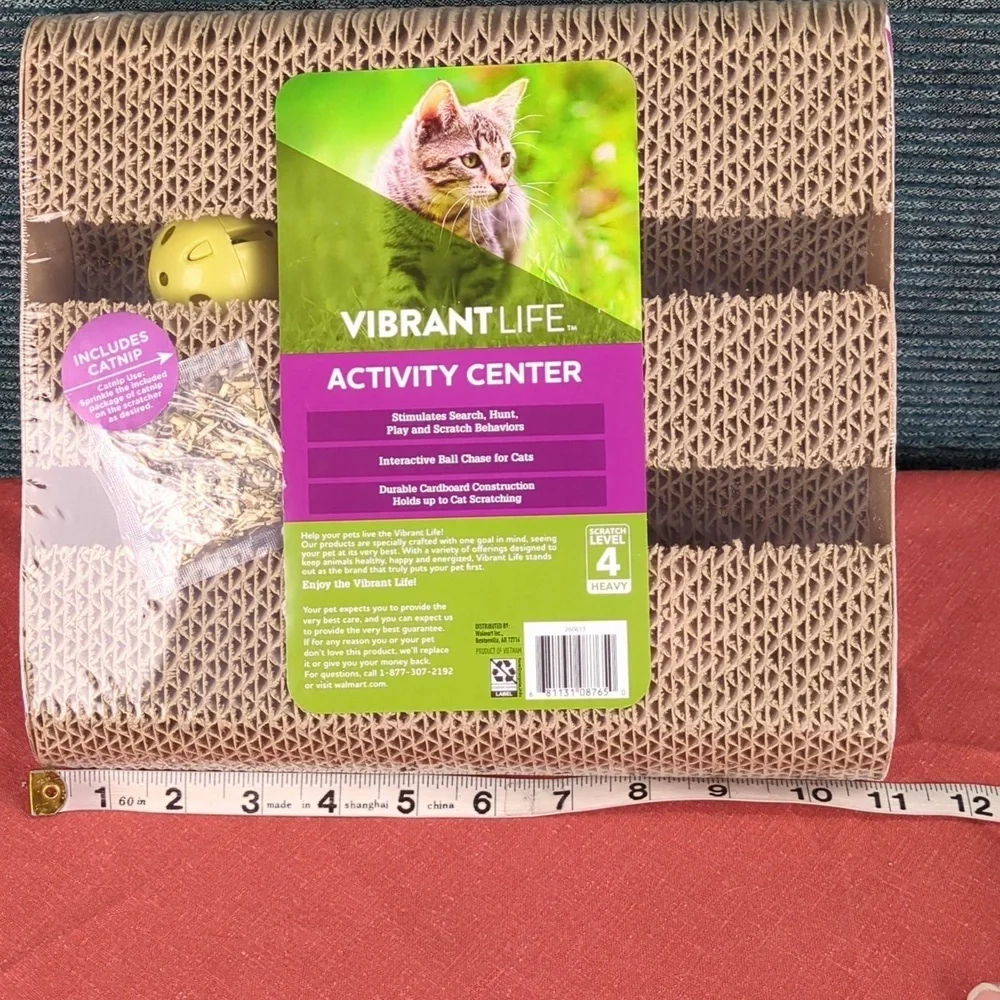Vibrant Life Kitty Activity Center, Corrugated Cardboard Search Hunt & Scratch